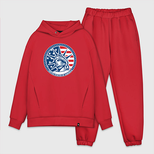 Мужской костюм оверсайз USA flag New York / Красный – фото 1