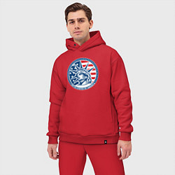 Мужской костюм оверсайз USA flag New York, цвет: красный — фото 2