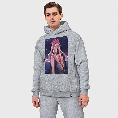 Мужской костюм оверсайз Геншин Яэ Мико / Меланж – фото 3