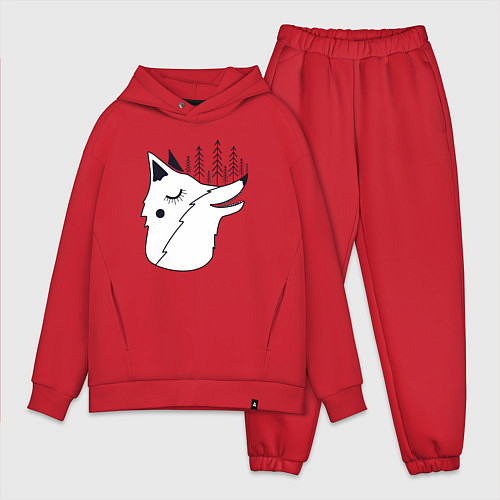 Мужской костюм оверсайз Лесная лисичка / Красный – фото 1