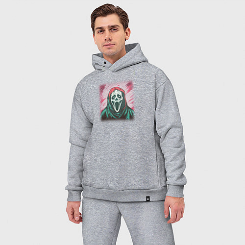 Мужской костюм оверсайз Гоустфейс из фильма Крик, призрачное лицо / Меланж – фото 3