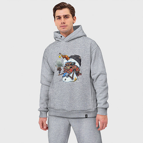 Мужской костюм оверсайз Angry snowman / Меланж – фото 3