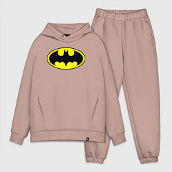 Мужской костюм оверсайз Batman logo, цвет: пыльно-розовый