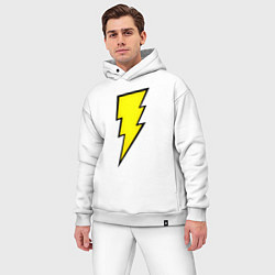 Мужской костюм оверсайз Shazam and Black Adam logo, цвет: белый — фото 2