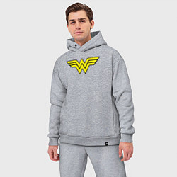 Мужской костюм оверсайз Wonder woman logo, цвет: меланж — фото 2