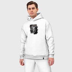 Мужской костюм оверсайз Веселая смерть в капюшоне, цвет: белый — фото 2