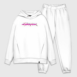 Мужской костюм оверсайз Гирлянда Cyberpunk 2077, цвет: белый