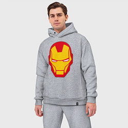 Мужской костюм оверсайз Iron man logo, цвет: меланж — фото 2