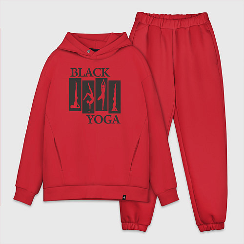 Мужской костюм оверсайз Yoga black / Красный – фото 1