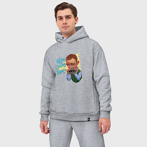 Мужской костюм оверсайз Блюз ретрогеймера / Меланж – фото 3