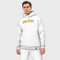 Мужской костюм оверсайз Harry Potter golden logo, цвет: белый — фото 2