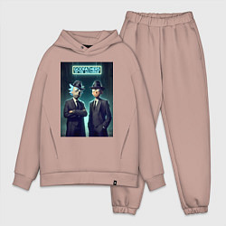 Мужской костюм оверсайз Rick and Morty godfathers of the multiverse, цвет: пыльно-розовый