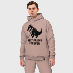Мужской костюм оверсайз Godzilla best friend, цвет: пыльно-розовый — фото 2