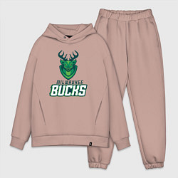 Мужской костюм оверсайз Milwaukee Bucks NBA, цвет: пыльно-розовый