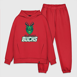 Мужской костюм оверсайз Milwaukee Bucks NBA, цвет: красный