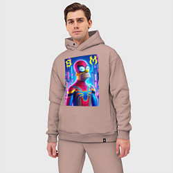 Мужской костюм оверсайз Homer Simpson and Spider man - collaboration, цвет: пыльно-розовый — фото 2