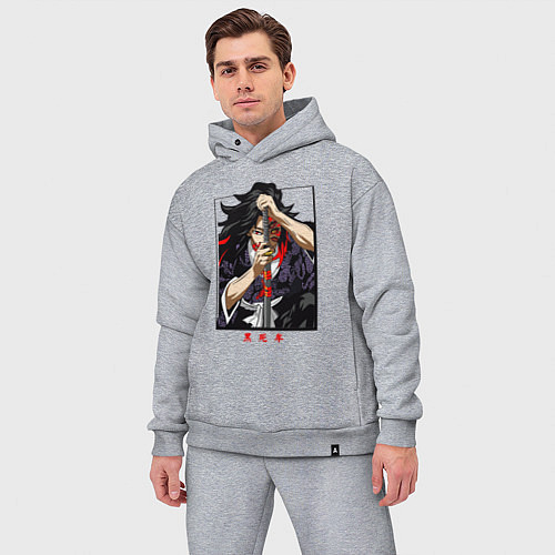 Мужской костюм оверсайз Клинок, рассекающий демонов Кокушибо / Меланж – фото 3