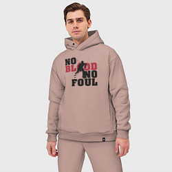 Мужской костюм оверсайз Хоккей - нет крови нет фола, цвет: пыльно-розовый — фото 2