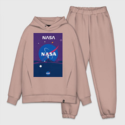 Мужской костюм оверсайз NASA фиолетовый плакат, цвет: пыльно-розовый