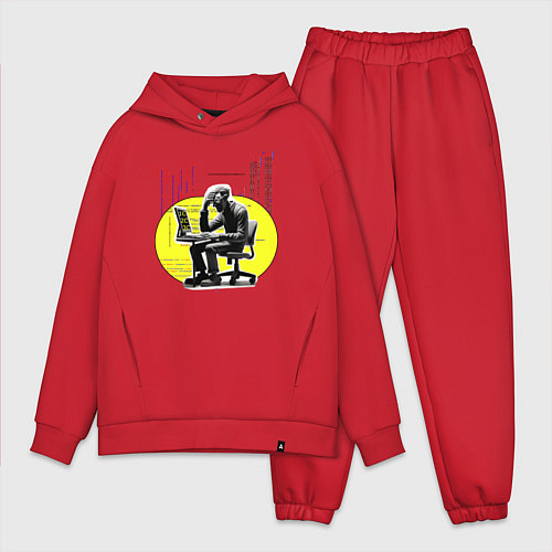 Мужской костюм оверсайз 1С, 2С, 3С / Красный – фото 1