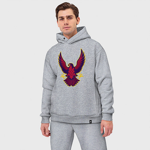 Мужской костюм оверсайз Гордый орёл / Меланж – фото 3