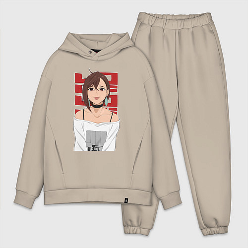 Мужской костюм оверсайз Дандадан: Момо / Миндальный – фото 1