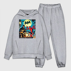 Мужской костюм оверсайз Batman with Spider-man - ai art fantasy, цвет: меланж