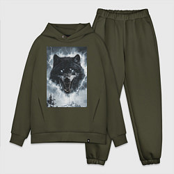 Мужской костюм оверсайз Волк с оскаленной пастью