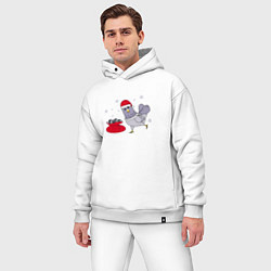 Мужской костюм оверсайз Голубь и мешок семечек, цвет: белый — фото 2