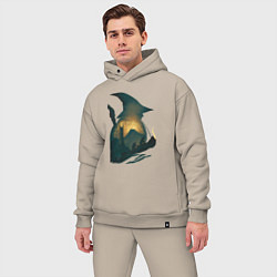 Мужской костюм оверсайз Силуэт Гендальфа - Властелин колец, цвет: миндальный — фото 2