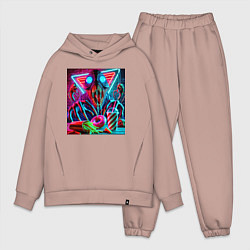 Мужской костюм оверсайз Последствие употребления фастфуда, цвет: пыльно-розовый