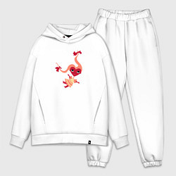 Мужской костюм оверсайз Сердечко - девочка, цвет: белый