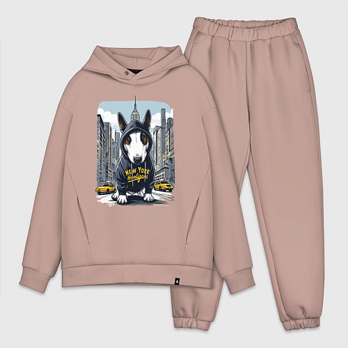 Мужской костюм оверсайз Булли - нью-йоркский хулиган / Пыльно-розовый – фото 1