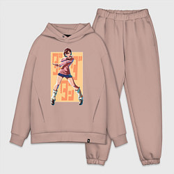 Мужской костюм оверсайз Momo Ayase, цвет: пыльно-розовый