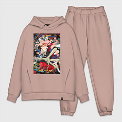 Мужской костюм оверсайз Dandadan: All Persons, цвет: пыльно-розовый