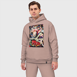 Мужской костюм оверсайз Dandadan: All Persons, цвет: пыльно-розовый — фото 2