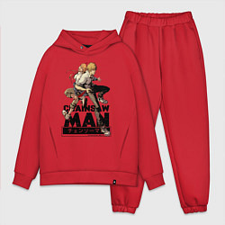 Мужской костюм оверсайз Denji and Power, цвет: красный