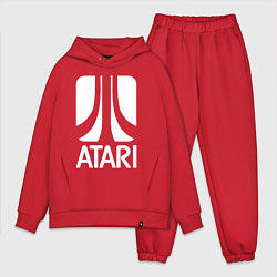 Мужской костюм оверсайз Atari logo white, цвет: красный