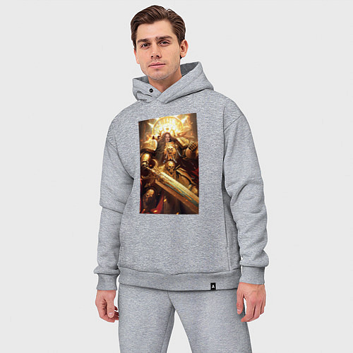 Мужской костюм оверсайз Император человечества - Вархаммер 40000 / Меланж – фото 3