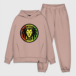 Мужской костюм оверсайз Jamaica rasta lion, цвет: пыльно-розовый