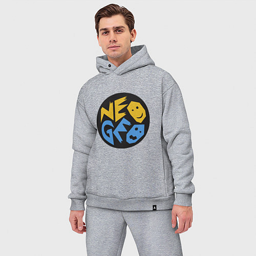 Мужской костюм оверсайз Neo geo logo / Меланж – фото 3