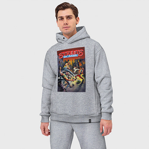 Мужской костюм оверсайз Обнаженный кулак - улицы ярости / Меланж – фото 3