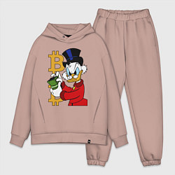 Мужской костюм оверсайз Duck tales - Scrooge bitcoin, цвет: пыльно-розовый