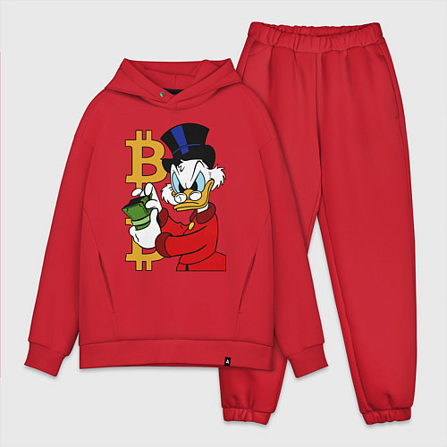 Мужской костюм оверсайз Duck tales - Scrooge bitcoin / Красный – фото 1