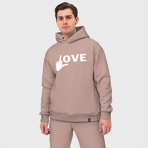 Мужской костюм оверсайз Love - fuck / Пыльно-розовый – фото 3
