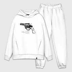 Мужской костюм оверсайз Andy Warhol revolver sketch, цвет: белый