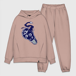 Мужской костюм оверсайз Космическая лампочка, цвет: пыльно-розовый