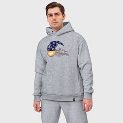 Мужской костюм оверсайз Кофейный космос, цвет: меланж — фото 2