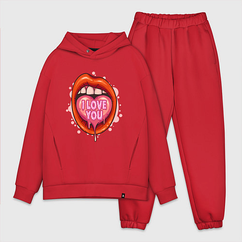 Мужской костюм оверсайз I love you / Красный – фото 1