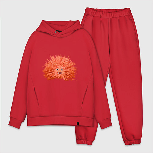 Мужской костюм оверсайз Сartoon monster fluffy orange / Красный – фото 1
